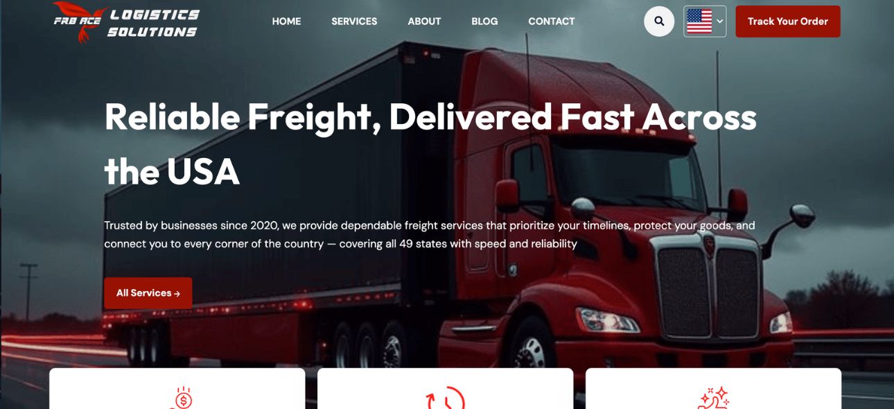 Fr8ace logistics Website Development